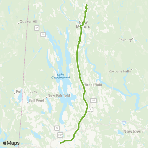 HARTransit New Milford - Rt. 7 map