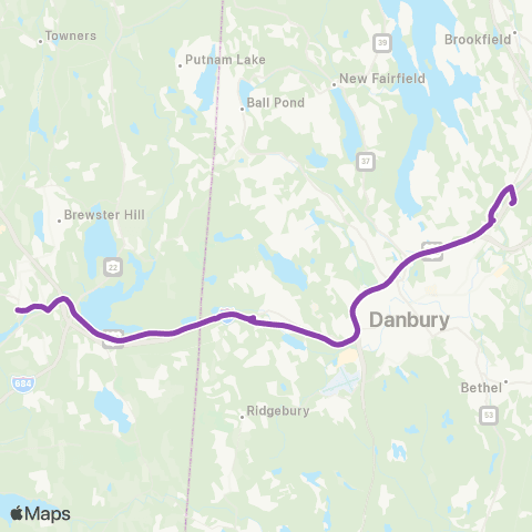 HARTransit Danbury Brewster map