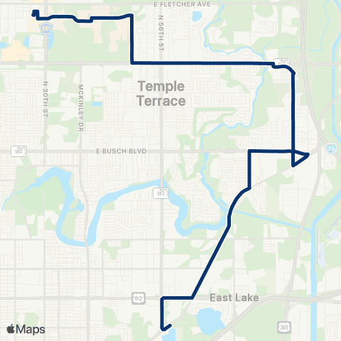 HART Temple Terrace map