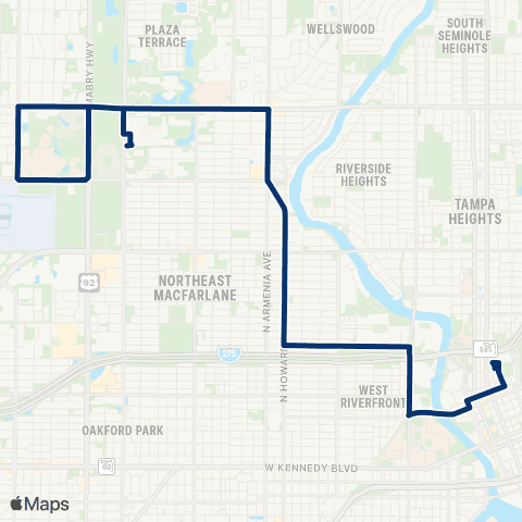 HART West Tampa map