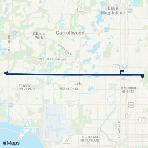 HART Waters Avenue map