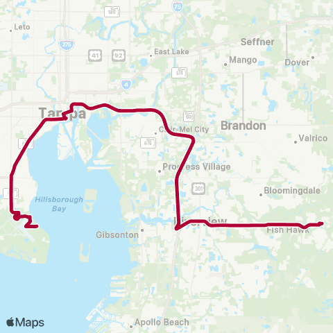 HART Fishhawk / South Tampa Limited Express map