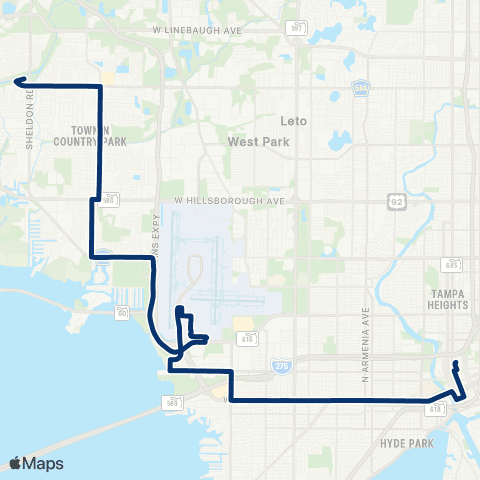 HART Kennedy Boulevard / Town N Country map