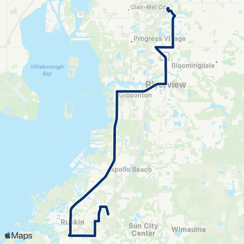 HART South Hillsborough County map