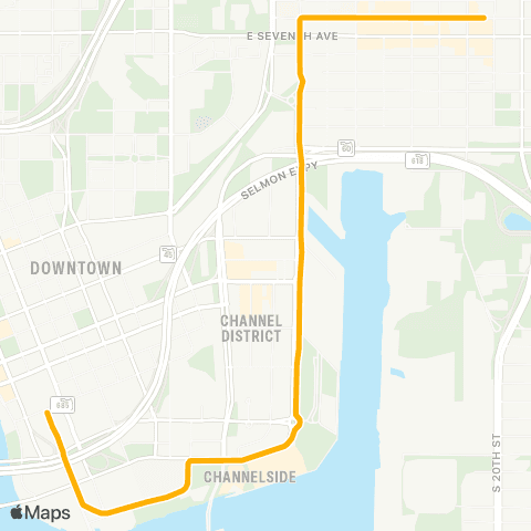 HART Tampa Historic Streetcar map