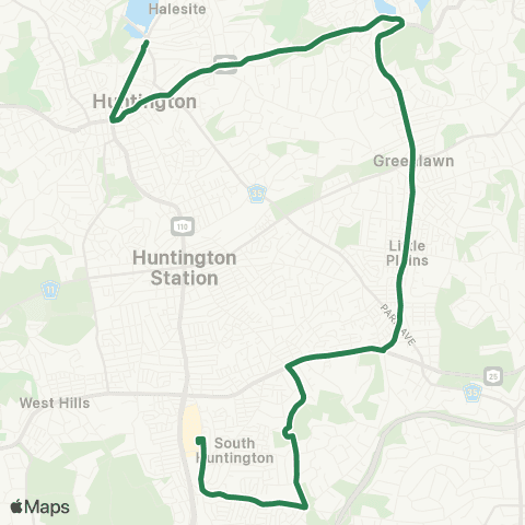 HART Halesite to Walt Whitman Shops map