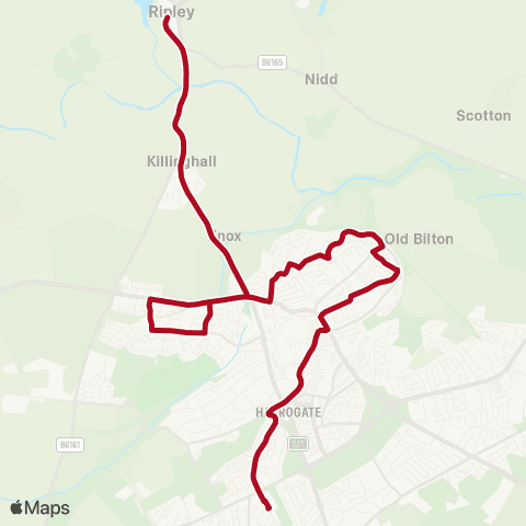 The Harrogate Bus Company Harrogate Grammar Sch Grounds - Cross map