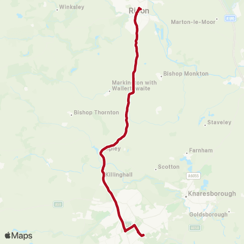 The Harrogate Bus Company Bus Sta Stand 2 - St John Fisher School map