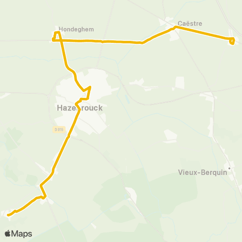 Hop Bus Caestre Steenbecque map