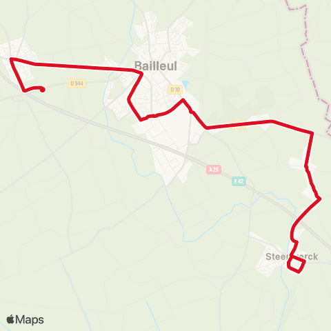 Hop Bus Steenwerck Méteren map