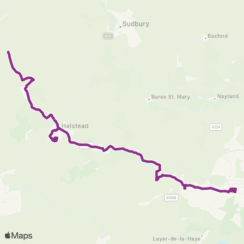Konectbus Conies Road - Head Street map