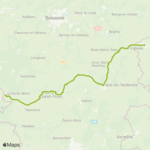 Hauts-de-France Car 02 La Ferté Milon - Fismes map