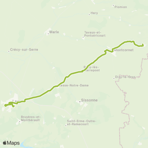 Hauts-de-France Car 02 Laon - Montcarnet - Rozoy map