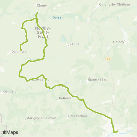 Hauts-de-France Car 02 Neuilly Saint Front - Château Thierry map