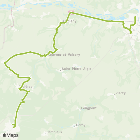 Hauts-de-France Car 02 Soissons - Villers Cotterets map