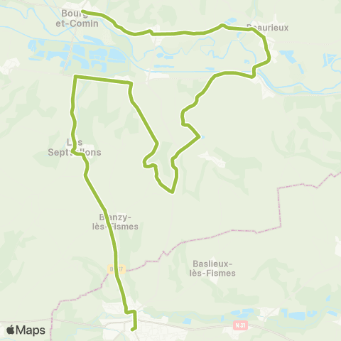 Hauts-de-France Car 02 Bourg et Comin - Fismes map