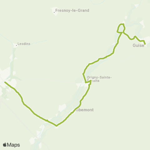 Hauts-de-France Car 02 St Quentin - Guise par Meziere S / Oise map