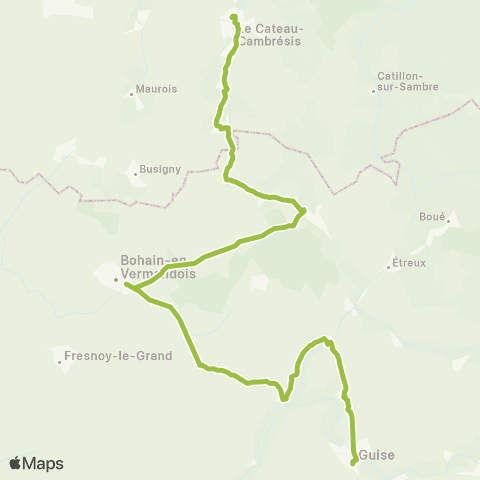 Hauts-de-France Car 02 Guise - le Cateau map