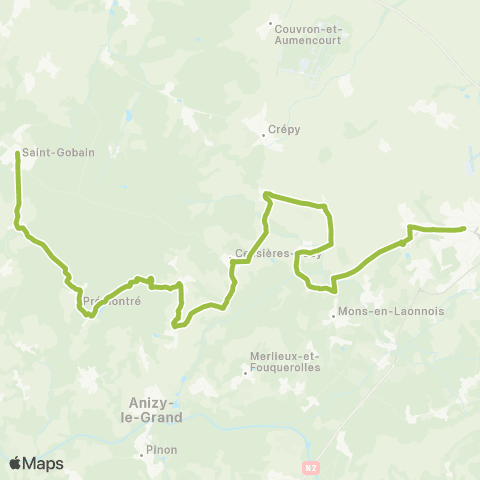 Hauts-de-France Car 02 Chauny - Laon map