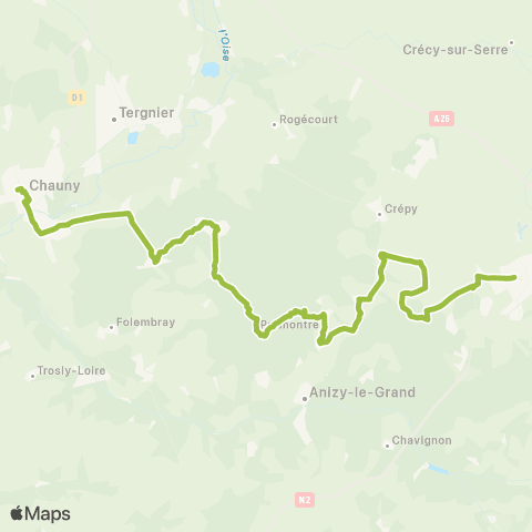 Hauts-de-France Car 02 Chauny - Laon map