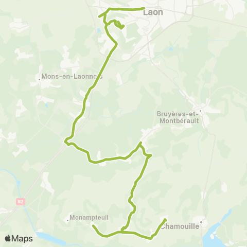 Hauts-de-France Car 02 Chevregny - Laon map