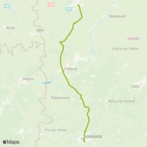 Hauts-de-France Car 02 Saint Quentin - Soissons map