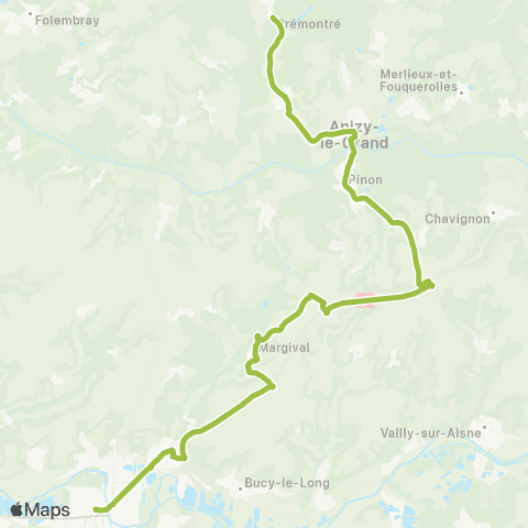 Hauts-de-France Car 02 Prémontré - Soissons map