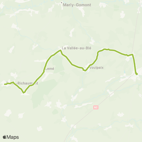 Hauts-de-France Car 02 Saint Quentin - Hirson map