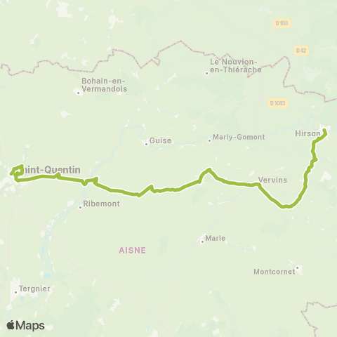 Hauts-de-France Car 02 Saint-Quentin - Hirson map