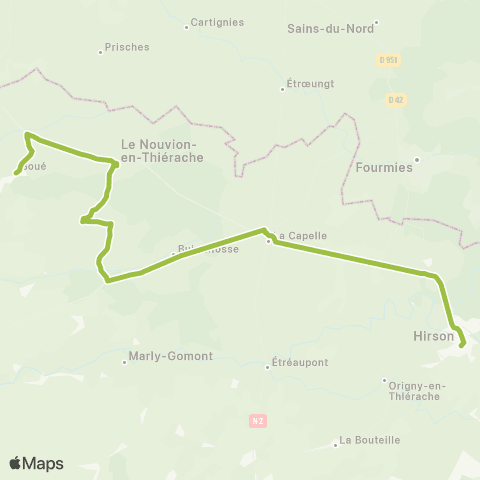 Hauts-de-France Car 02 Hirson-la Capelle-Nouvion-Bohain map