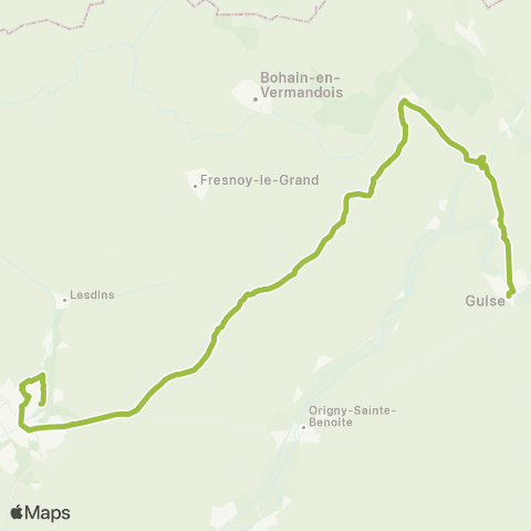 Hauts-de-France Car 02 Guise - Saint Quentin par Hannapes map