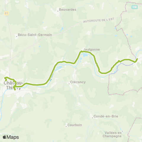 Hauts-de-France Car 02 Dormans - Jaulgonne - Château Thierry map