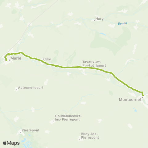 Hauts-de-France Car 02 Montcornet - Tavaux - Marle map