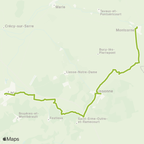 Hauts-de-France Car 02 Montcornet - St Erme - Laon map