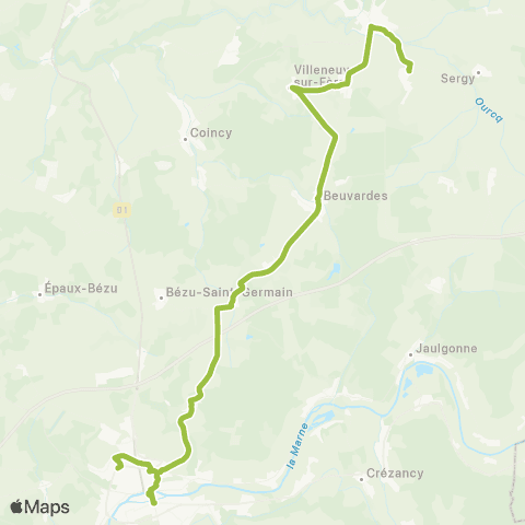 Hauts-de-France Car 02 Fère en Tardenois - Château Thierry map