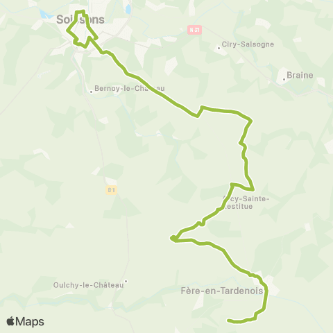 Hauts-de-France Car 02 Fère en Tardenois - Soissons map