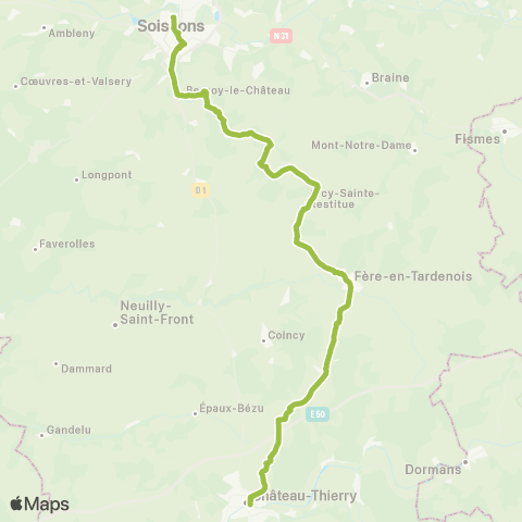 Hauts-de-France Car 02 Château Thierry - Soissons map