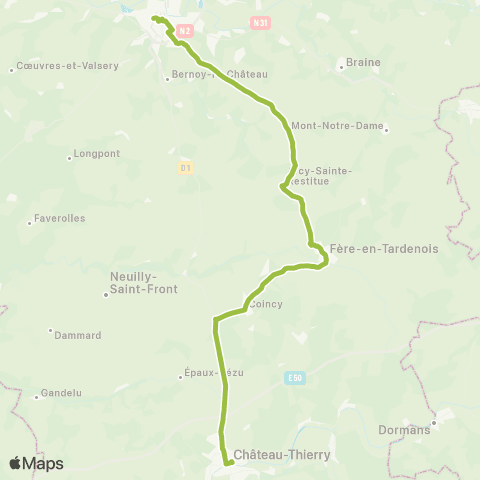 Hauts-de-France Car 02 Château Thierry-Fère / Tardenois-Soissons map