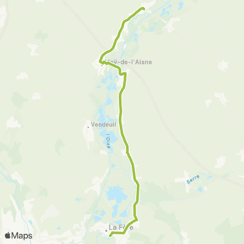 Hauts-de-France Car 02 St Quentin-la Fère par Mézières / Oise map