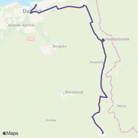 Hauts-de-France Car 59 - Nord Dunkerque / Hondschoote / Steenvoorde map