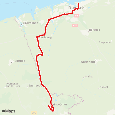 Hauts-de-France Car 59 - Nord Dunkerque / St Omer map