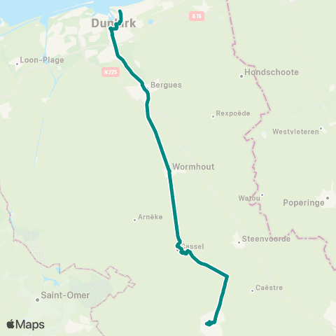 Hauts-de-France Car 59 - Nord Dunkerque / Hazebrouck map