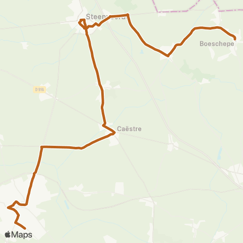Hauts-de-France Car 59 - Nord Boeschepe / Hazebrouck map