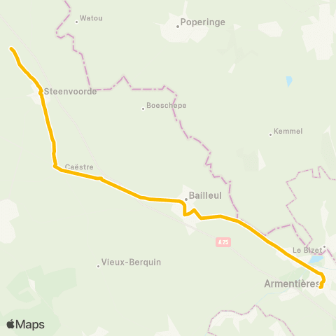 Hauts-de-France Car 59 - Nord Winnezeele / Armentières map