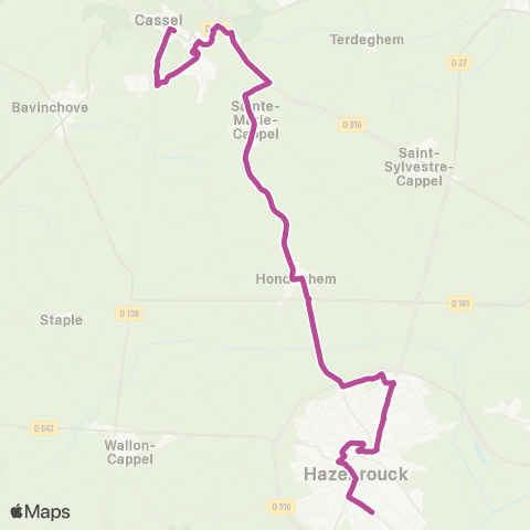 Hauts-de-France Car 59 - Nord Cassel / Hazebrouck map