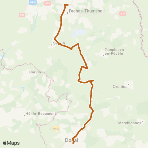 Hauts-de-France Car 59 - Nord Douai / Bersée / Pont À Marcq / Lille map