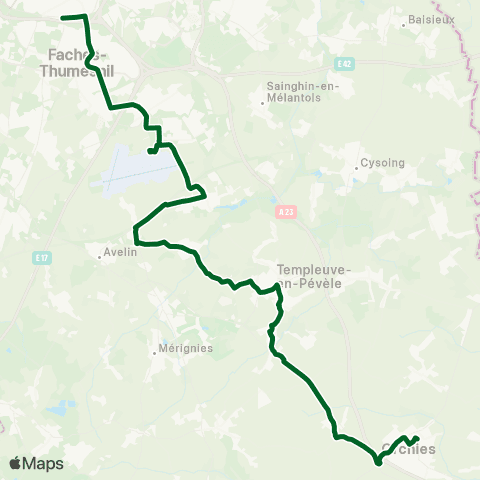 Hauts-de-France Car 59 - Nord Orchies / Templeuve / Lille map
