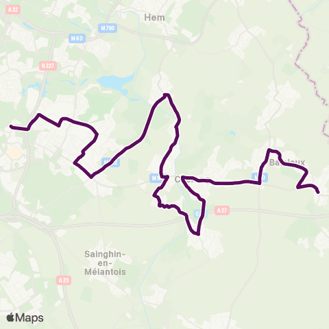 Hauts-de-France Car 59 - Nord Cysoing / Villeneuve D'Ascq map