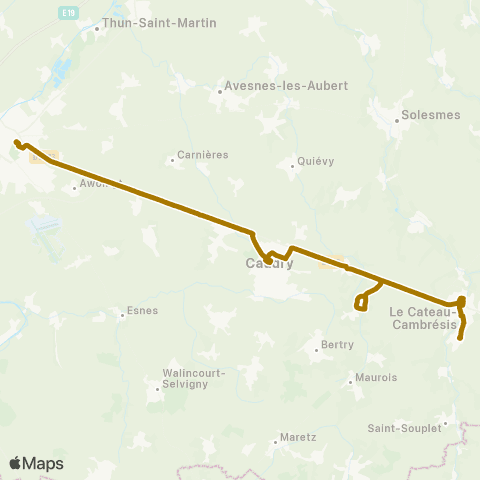 Hauts-de-France Car 59 - Nord Le Cateau Cambresis - Cambrai map
