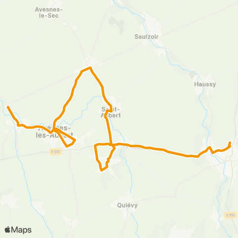 Hauts-de-France Car 59 - Nord Solesmes - Cambrai map